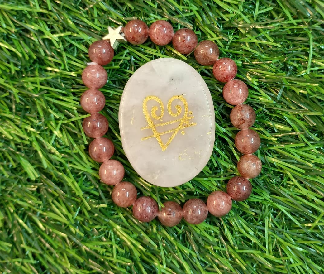 Strawberry Quartz Bracelet + Love Zibu Coin [Free]